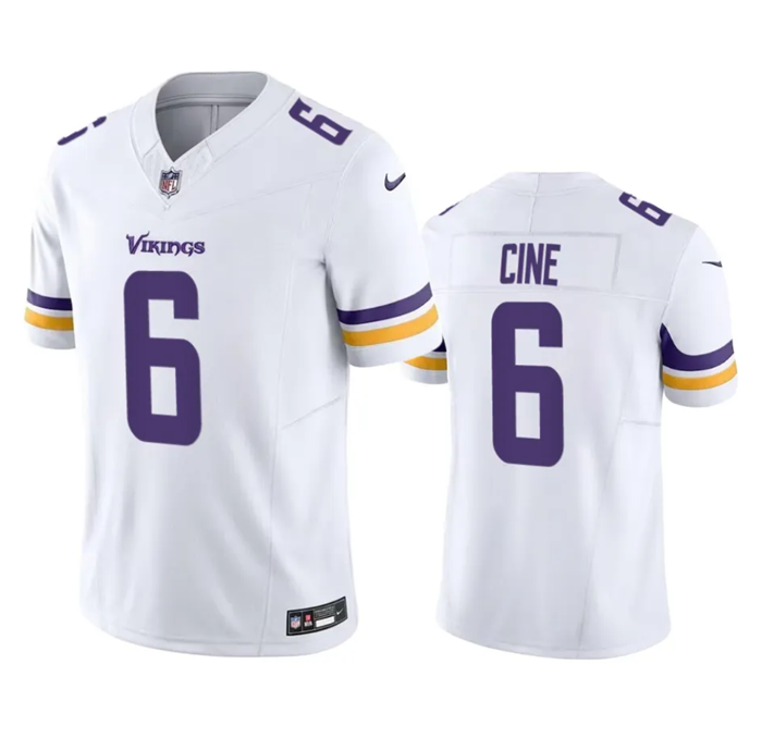 Minnesota Vikings #6 Lewis Cine White 2023 F.U.S.E. Vapor Untouchable Stitched Jersey